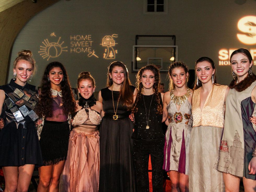 Sloane Adrogue\u2019 Gustafson, center, with her models, including sister Schuyler Adrogue\u2019 Gustafson at the SEARCH fashion event March 2014