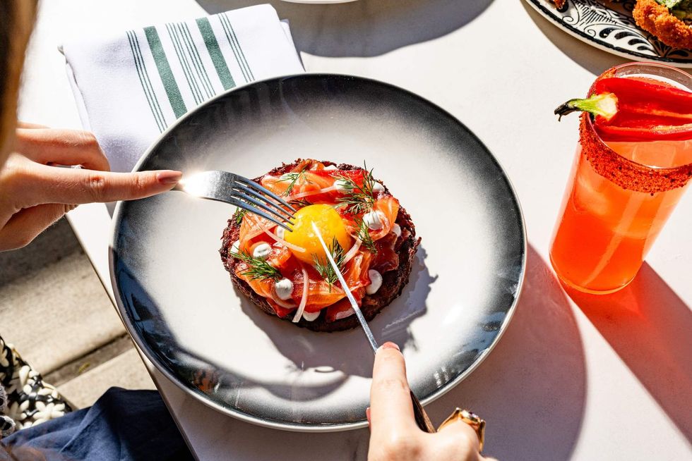 Smoked Salmon Latke Kirsten Gilliam Okto Brunch