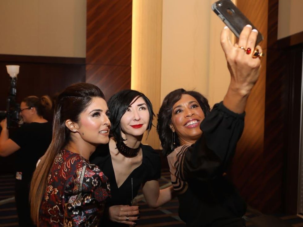 Sneha Merchant, Carrie Brandsberg-Dahl, Gina Gaston at Best Dressed Luncheon 2017