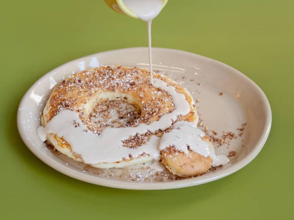 Snooze coffee and donuts pancakes