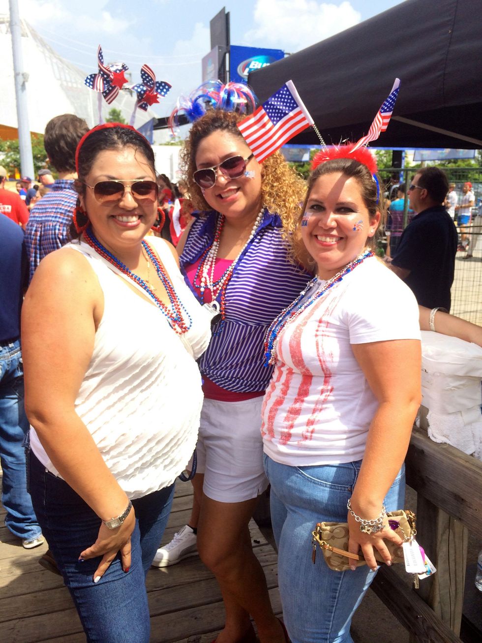 Soccer fans in Lucky's Pub watching the USA vs. Belgium soccer game.
