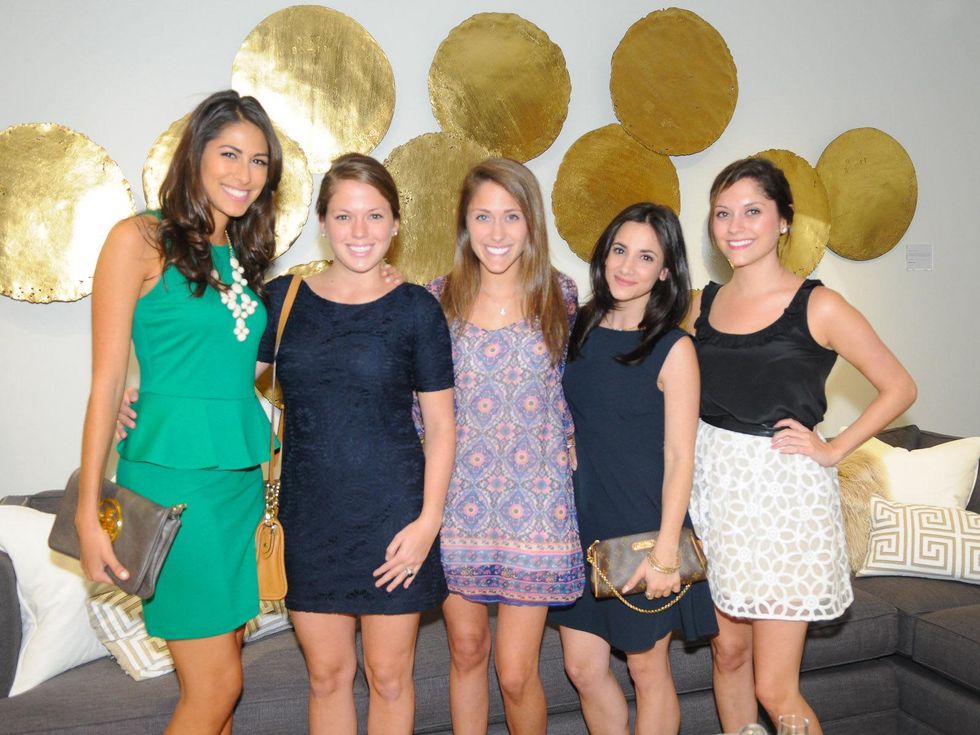 Sofie Medina, from left, Katie Cage, Hilary Rosenstein, Jessica Meyerson and Mary Rosenstein at the Mitchell Gold + Bob Williams Houston grand opening celebration