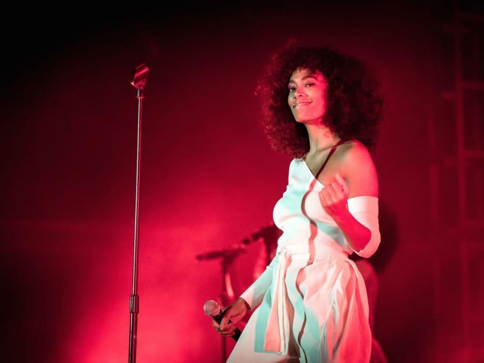 Solange performs at Super Bowl Live