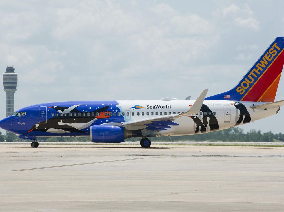 Southwest Airlines SeaWorld penguin plane