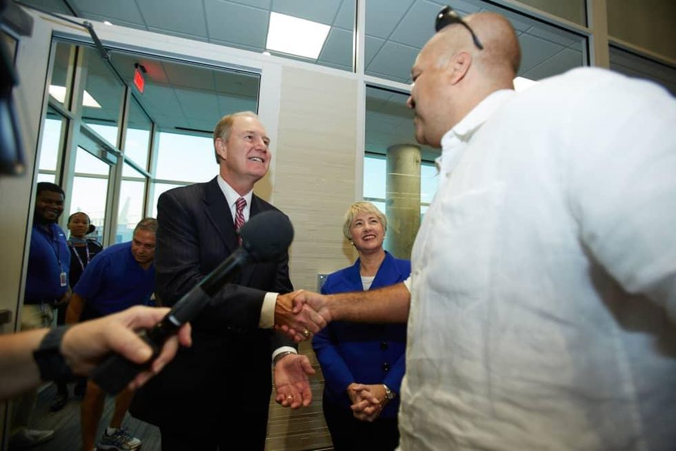 Southwest CEO Gary Kelly at opening of Hobby Airport international concourse