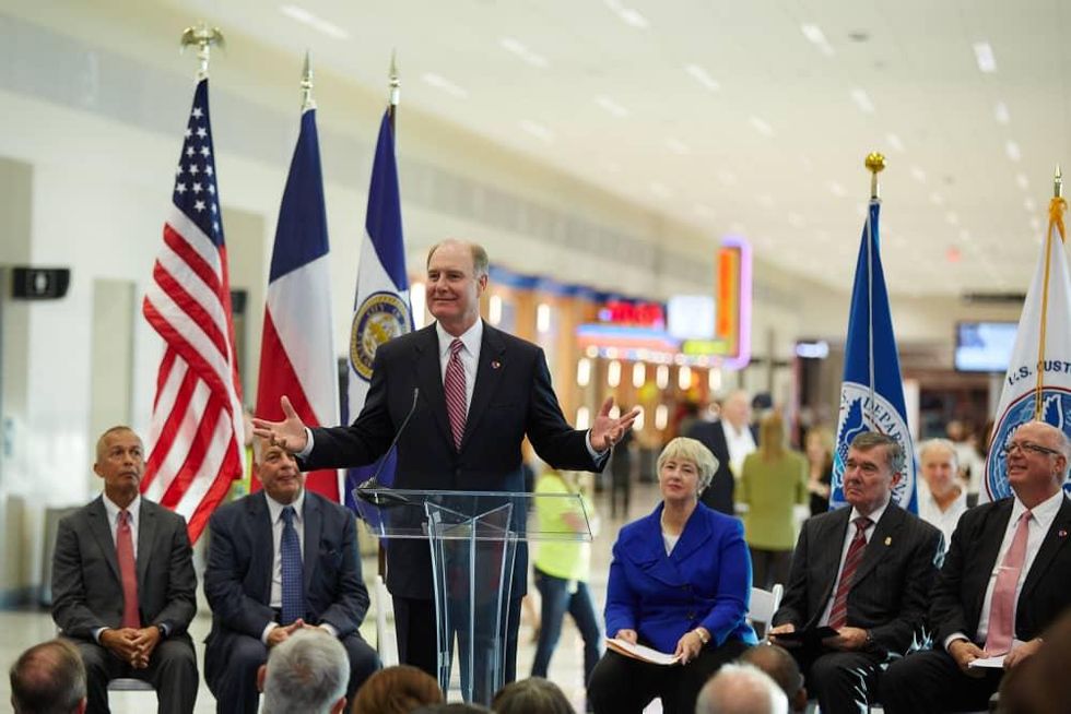 Southwest CEO Gary Kelly at opening of Hobby Airport international concourse