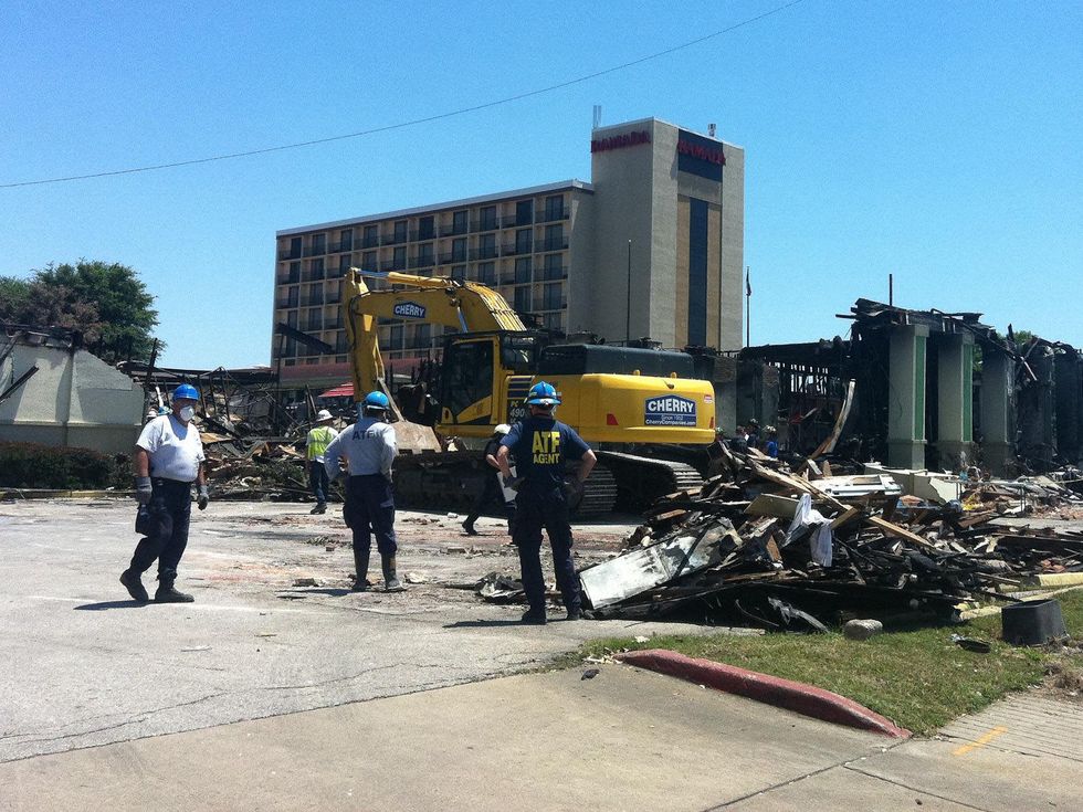 Southwest Hotel fire scene Houston cleaning mess