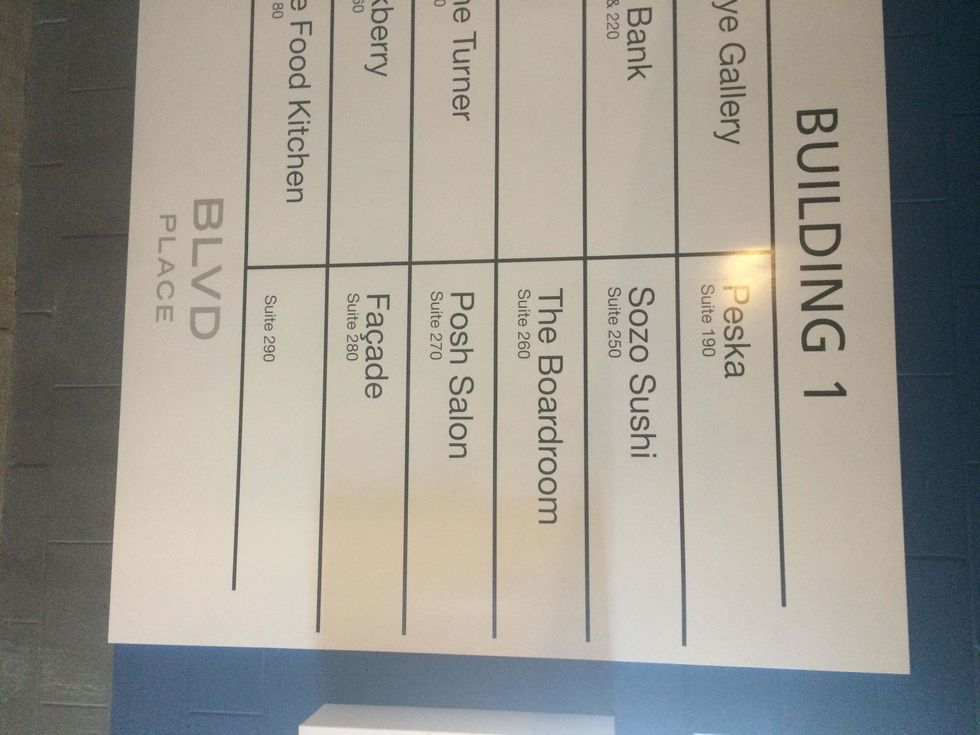 Sozo Sushi sign BLVD Place