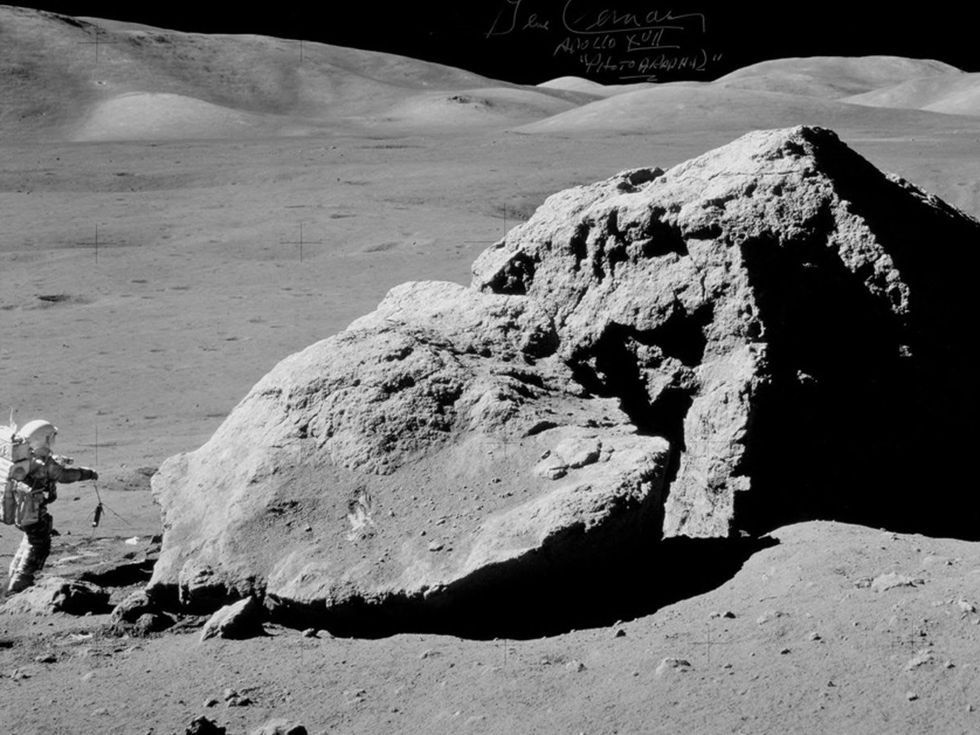 space sale, moon boulder photograph