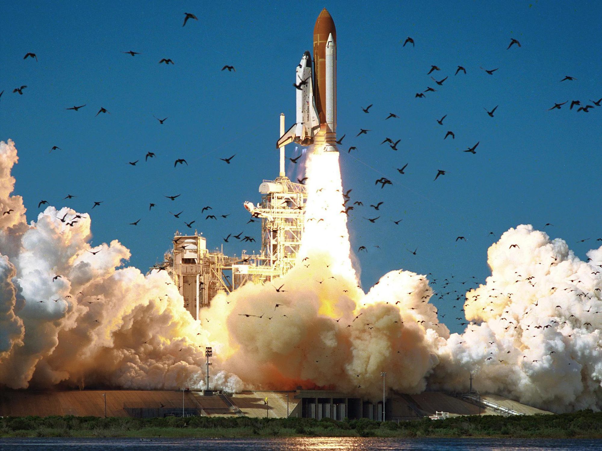 Space Shuttle Challenger liftoff 1986