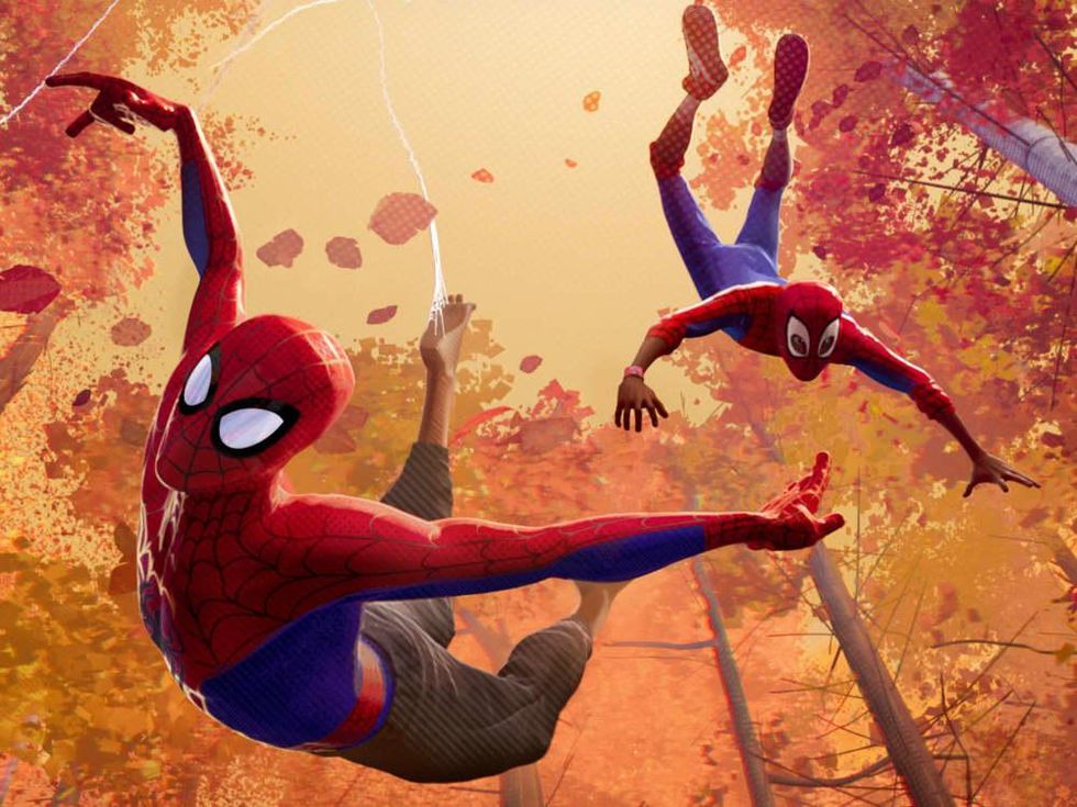 Spider-Man and Miles Morales in Spider-Man: Into the Spider-Verse