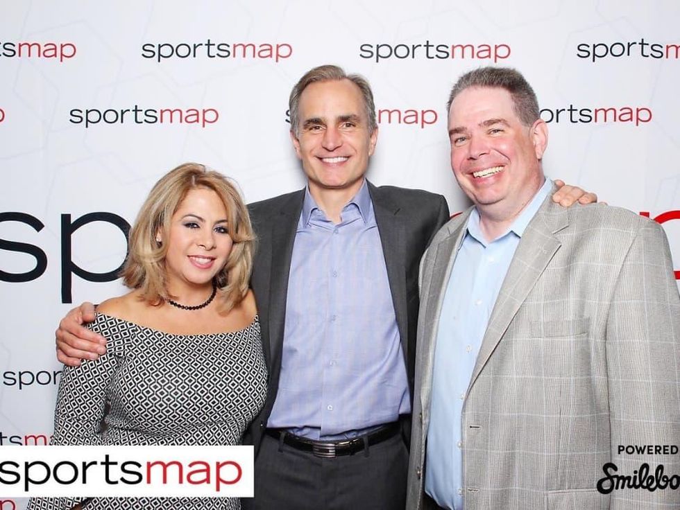 SportsMap launch party, Esmeralda Perez, David Gow, Craig Larson, October 2017