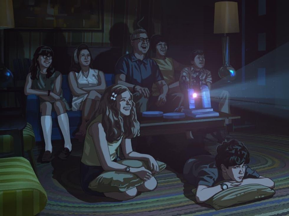 Stan and family in Apollo 10 1/2: A Space Age Childhood