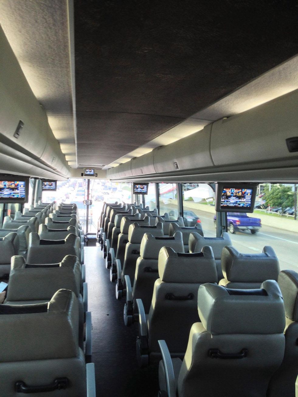Starline bus service to football games bus interior 3 September 2013