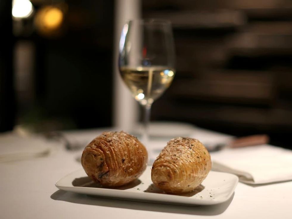 Steak 48 hasselback potato