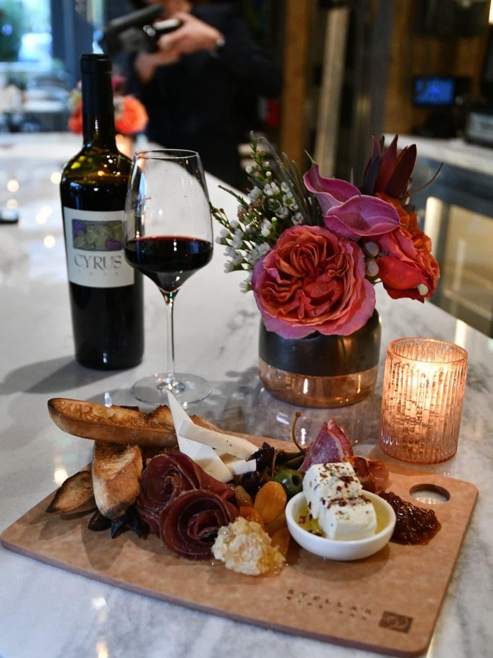 Stella's Wine Bar Post Oak Hotel charcuterie board