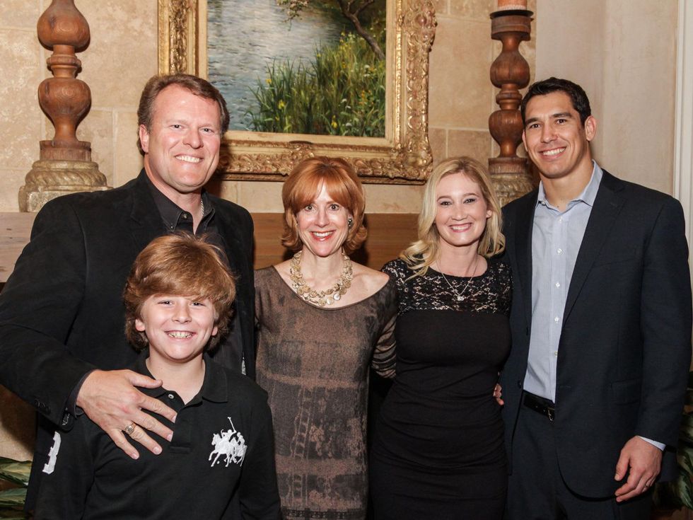 Sten Gustafson, from left, Stefan Gustafson, Caroline Baker and Kylie and James Casey at the SEARCH fashion event March 2014