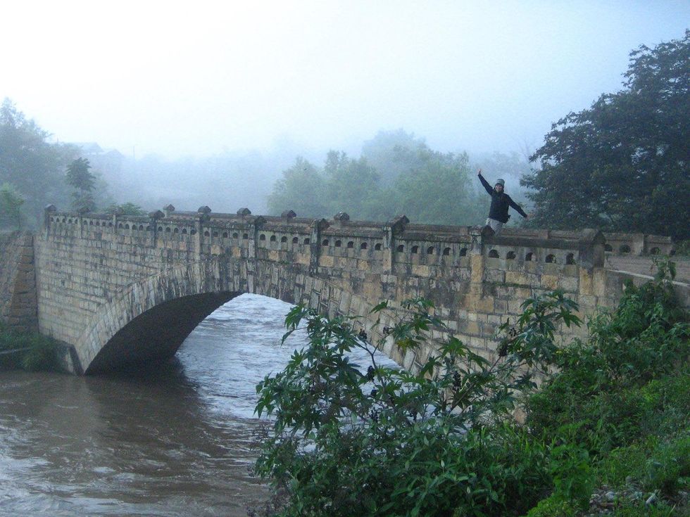 Stephan Lorenz Travels in Peru October 2013 Bridge across the Rio Tingo on the hike to Kuelap
