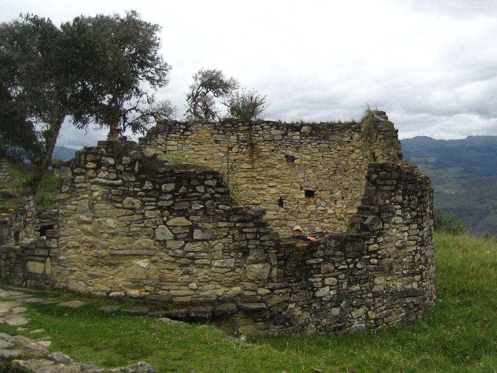 Stephan Lorenz Travels in Peru October 2013 Many buildings are small round structures at Kuelap