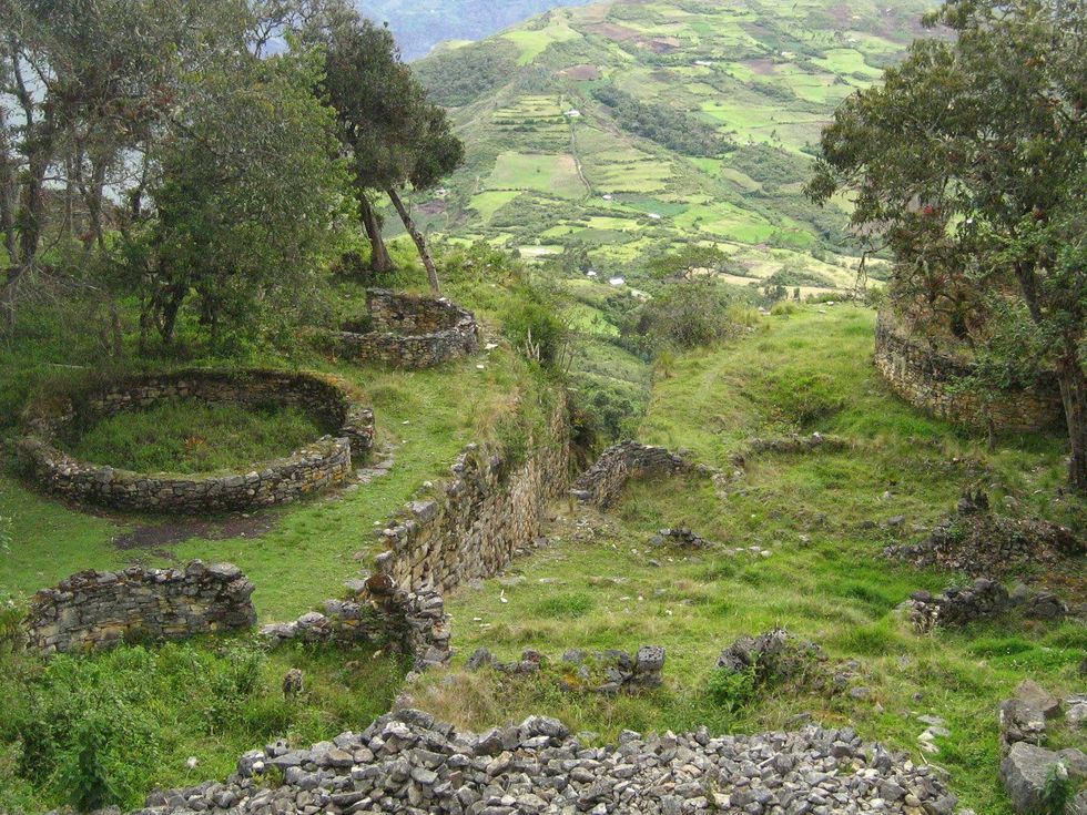 Stephan Lorenz Travels in Peru October 2013 Terraced fields beyond Kuelap's ruins