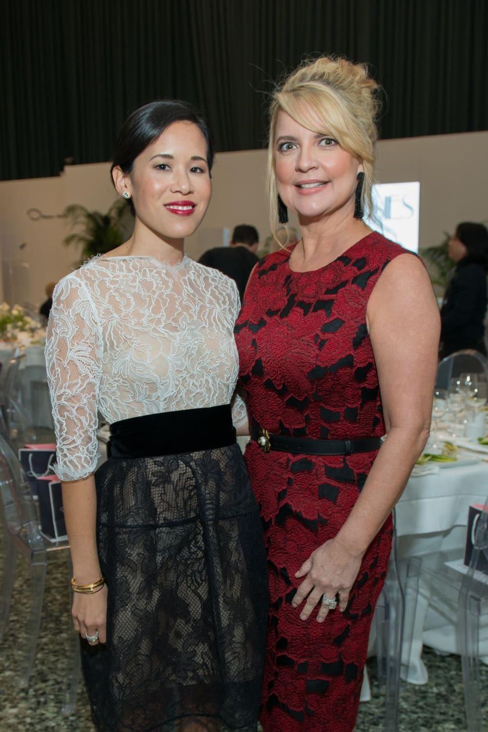 Stephanie Fleck, Melissa Juneau at Oscar de la Renta fashion show at MFAH
