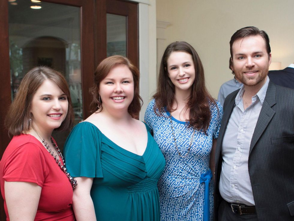 Stephanie Helms, from left, Jamie Barton, Amanda Kingston and Wesley Morgan at the Opera in the Heights reception April 2014