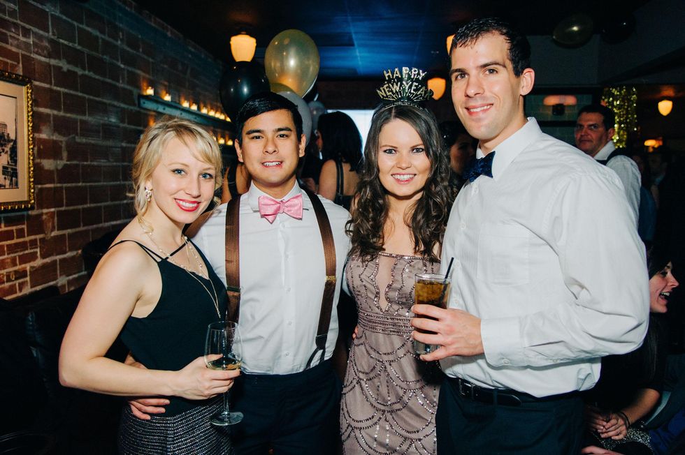 Stephanie Matyas, from left, Andrew Tabije, Paula Timonic and C.J. Wagner at New Year's Eve at Local Pour January 2015