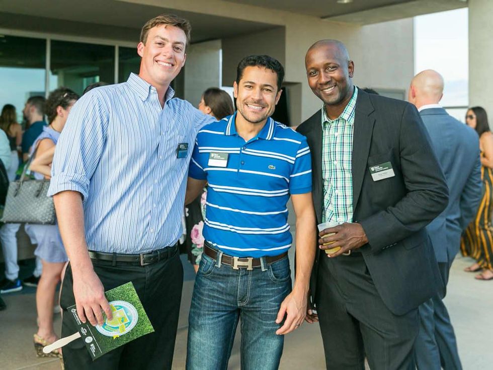 Stephen Samperi, Ahmed Elsaid, Anwar Phillips representing Tulane at CultureMap Country Club Social