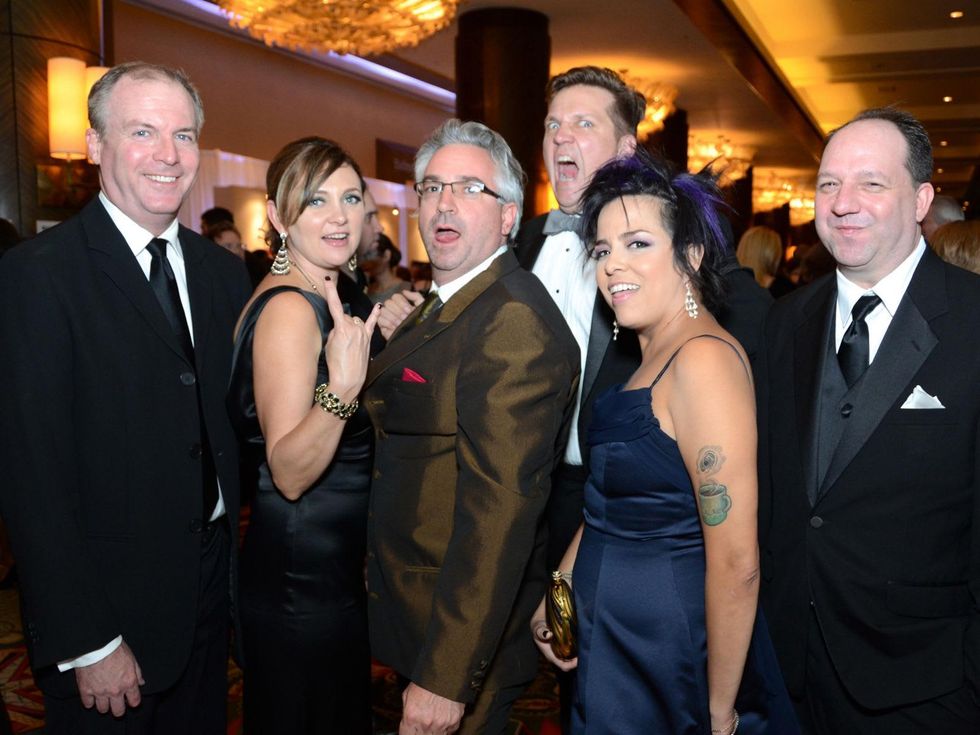 Steve Flippo, from left, Dawn Callaway, Brad Moore, Scott Repass, Miriam Carrillo and Scott Walcott at the Rice Design Alliance Gala November 2013