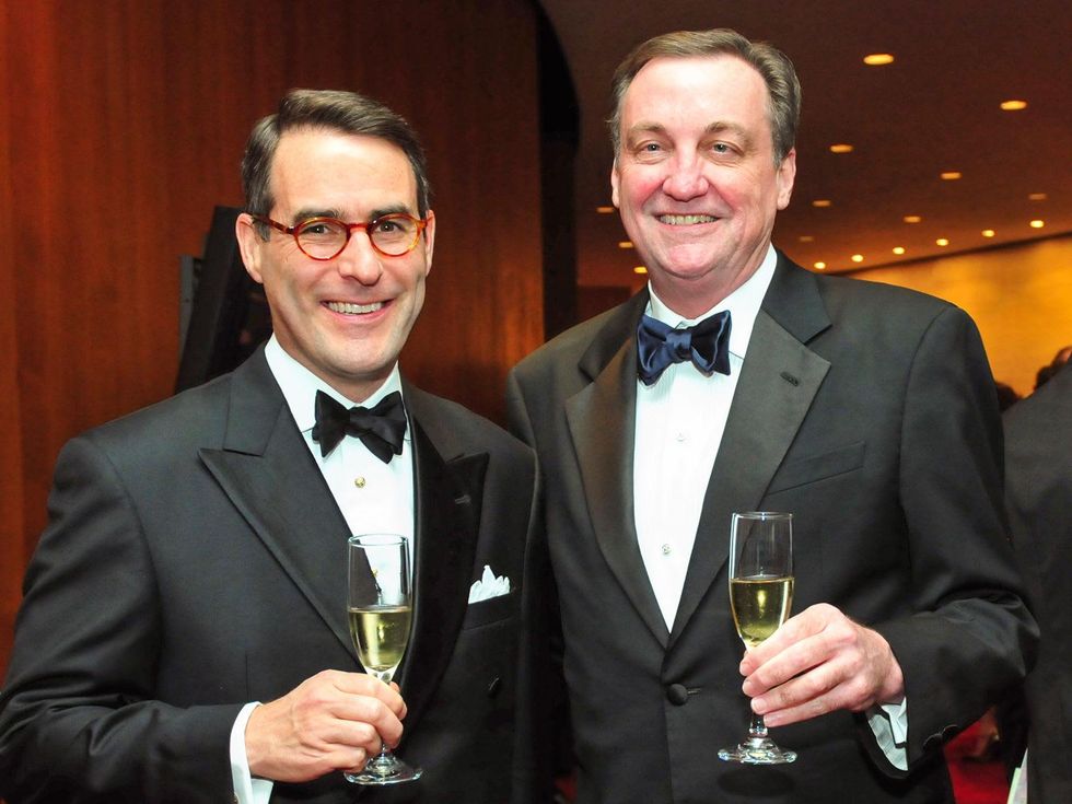 Steve Mach, left, and Ralph Burch at the Houston Symphony Wine Dinner March 2014