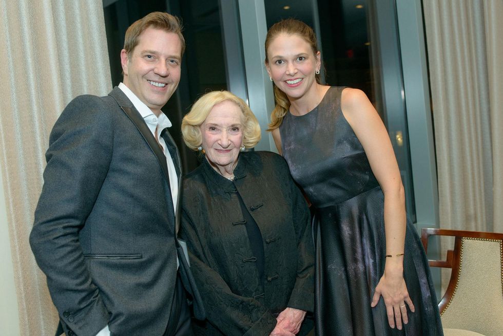 Steven Reineke, from left, Sybil Roos and Sutton Foster at the Houston Symphony POPS Event with Steven Reineke & Sutton Foster February 2015