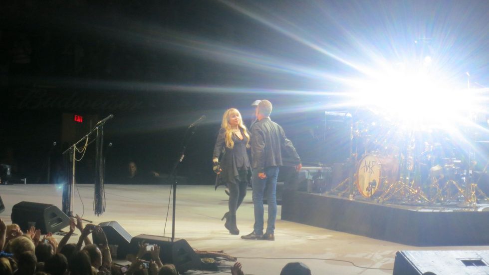 Stevie Nicks and Lindsey Buckingham at Fleetwood Mac concert at Toyota Center June 2013