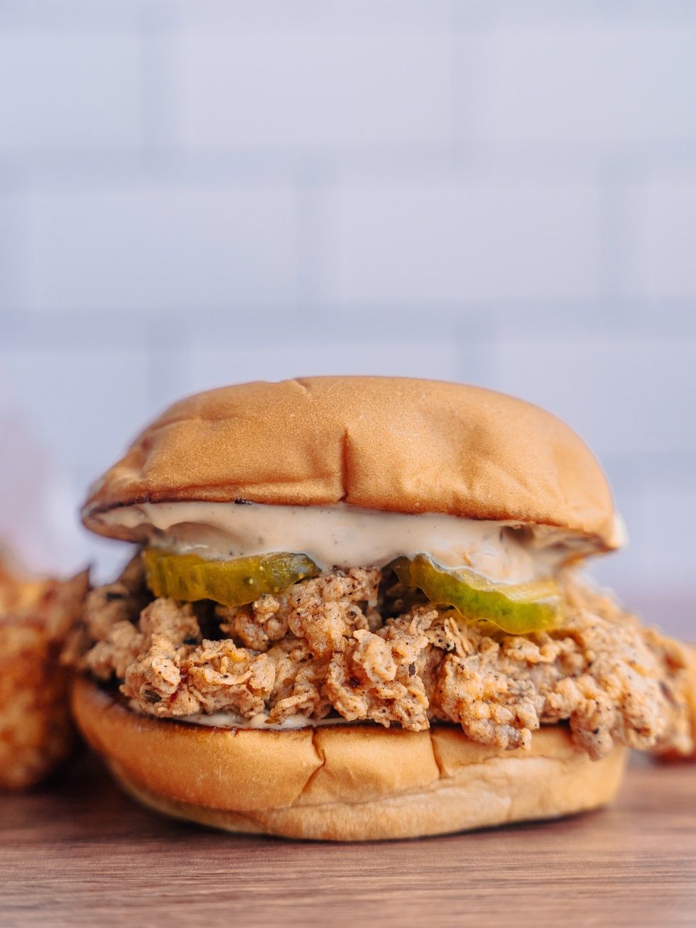Stuffed Belly fried chicken sandwich