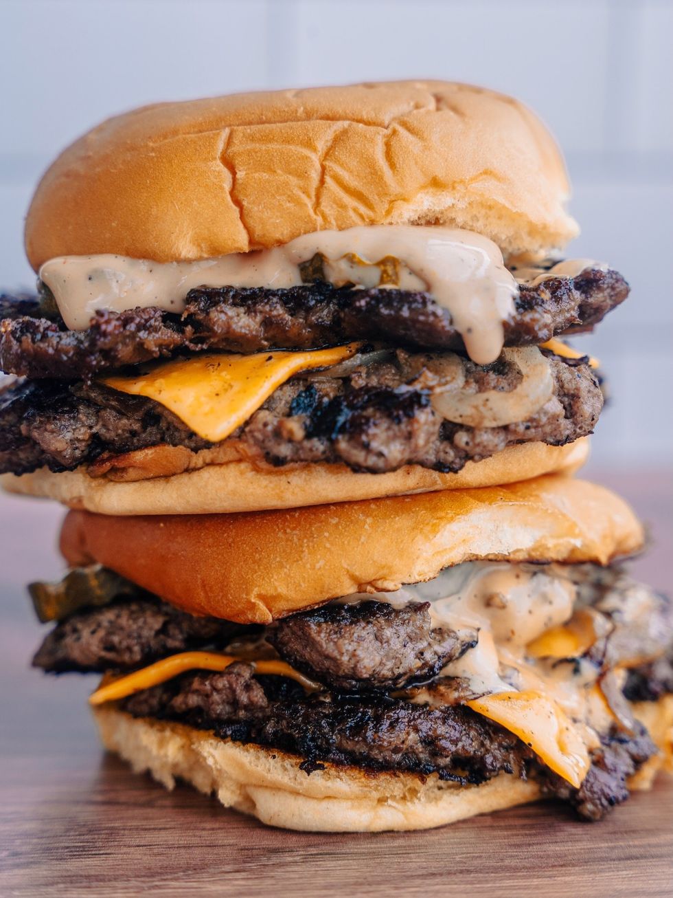 Stuffed belly smash burger