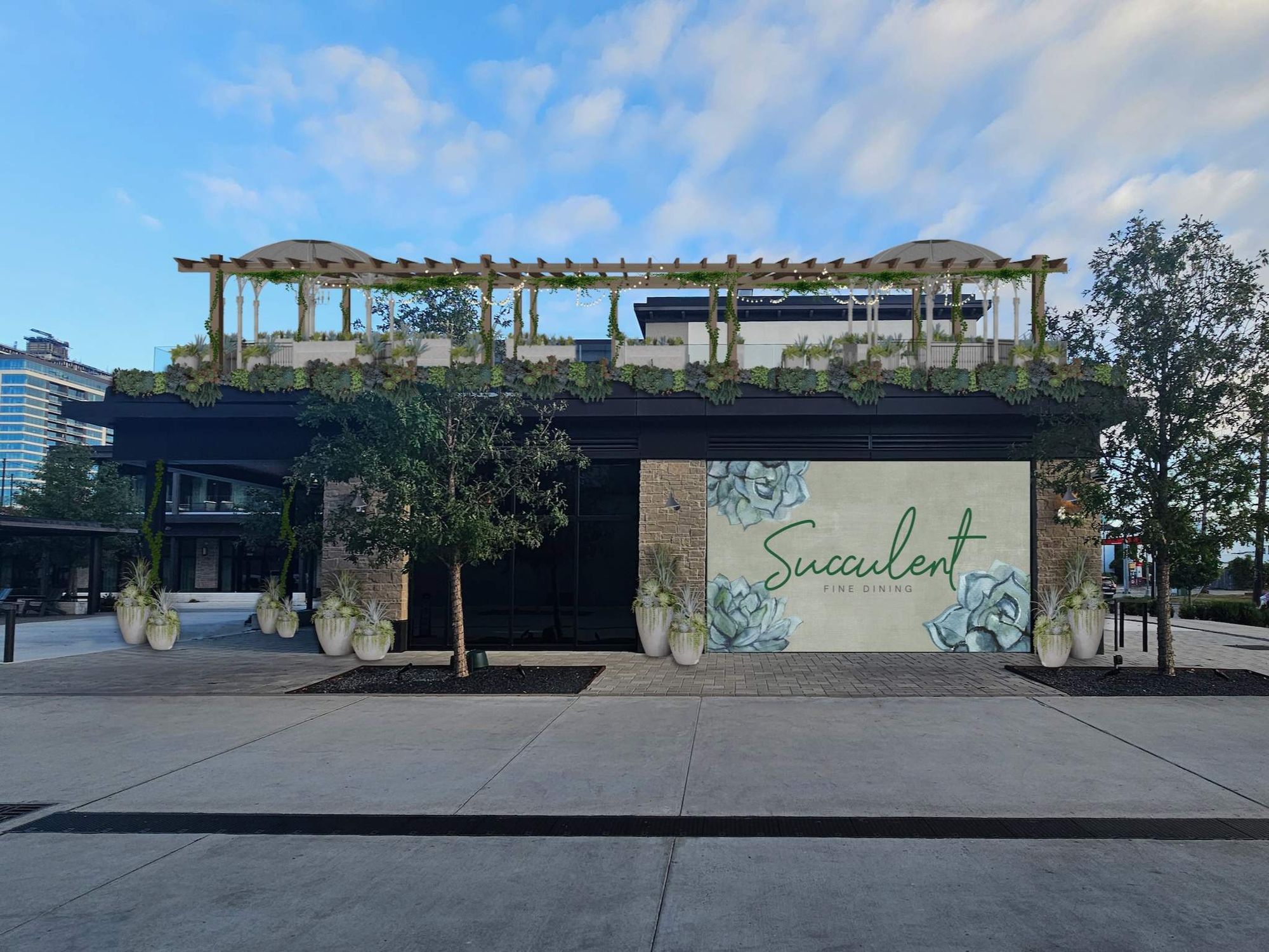 Succulent Fine Dining exterior rendering