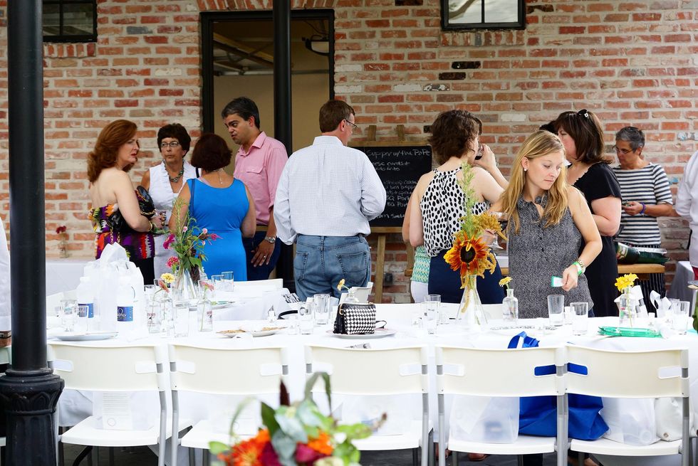 Sunday Supper with Monica Pope August 2013 guests outside day