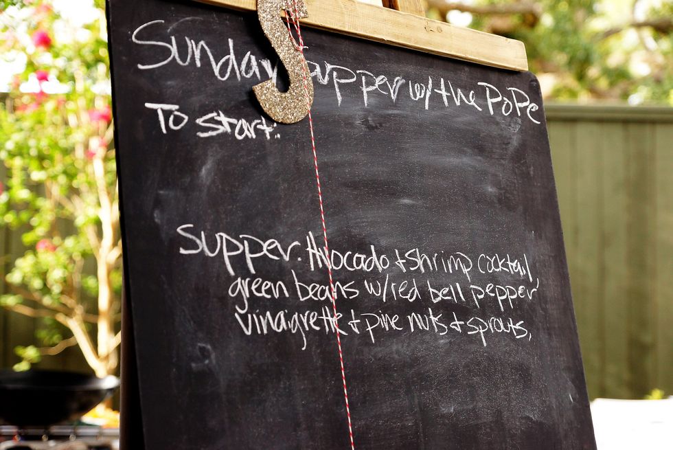 Sunday Supper with Monica Pope August 2013 menu board