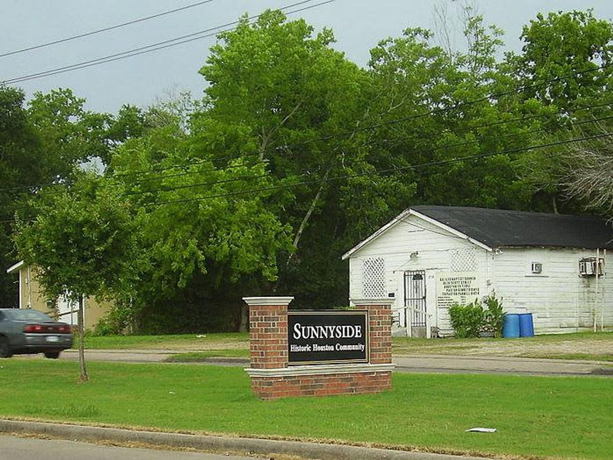 The study names Sunnyside, a community off Texas Highway 288 south of