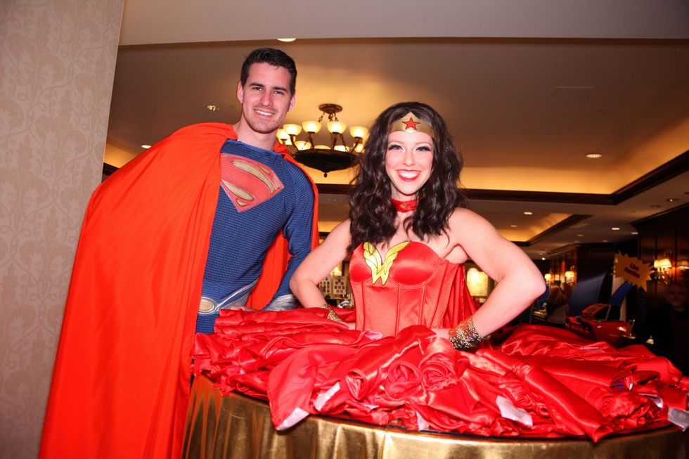 Superman and Wonder Woman at Crossroads School's "Superhero Soiree" Gala February 2015