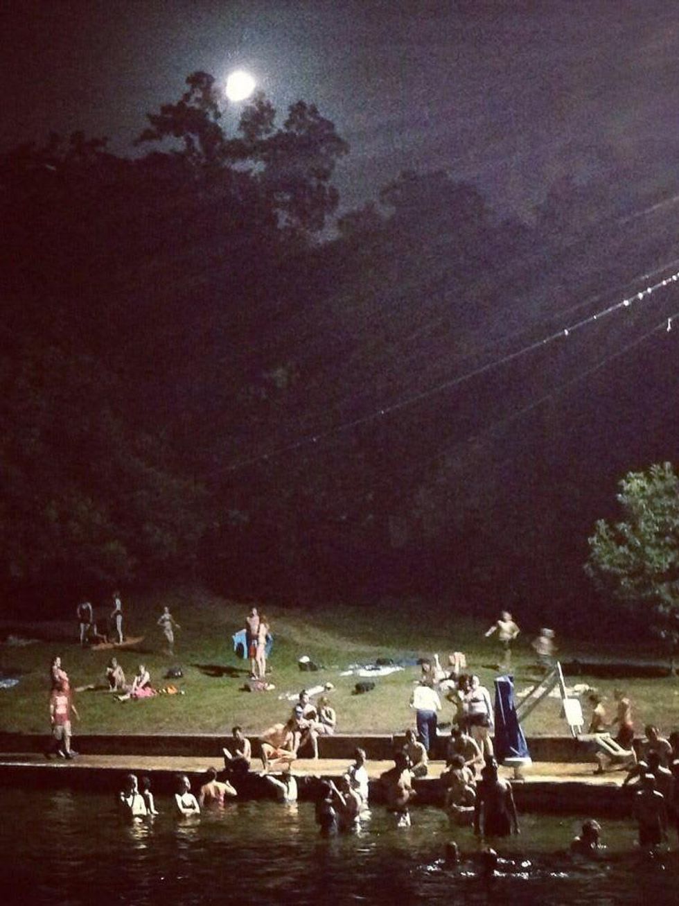 supermoon at Barton Springs in Austin June 2013