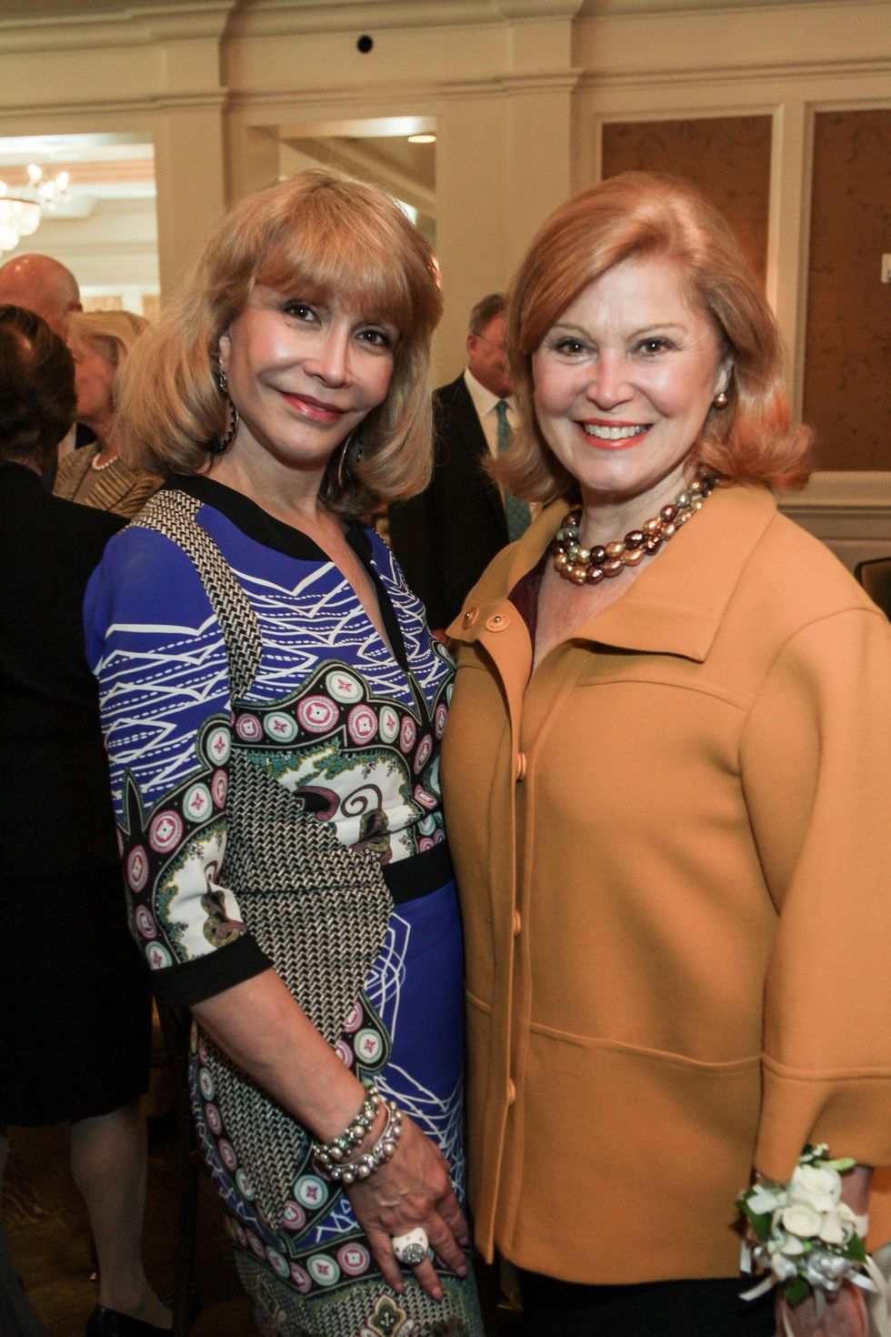 Susan Boggio, left, and Jan Duncan at the Huffington Center on Aging luncheon October 2014