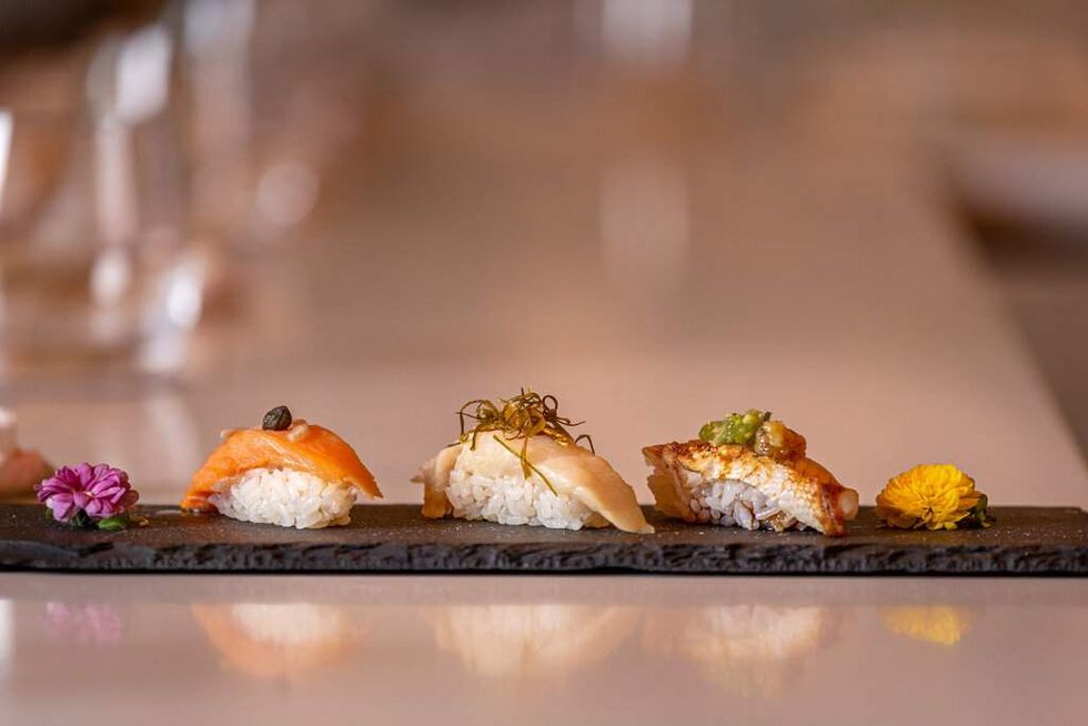 Sushi on a board from Aya Sushi