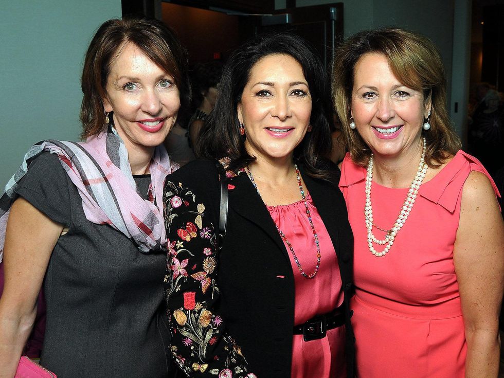 Susie Distefano, from left, Renee Reimer and Ileana Trevino at the Memorial Hermann Razzle Dazzle Pink Luncheon October 2013