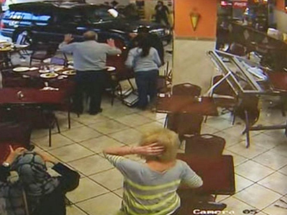 SUV crashes into DiMassi's Mediterranean Buffet November 2014