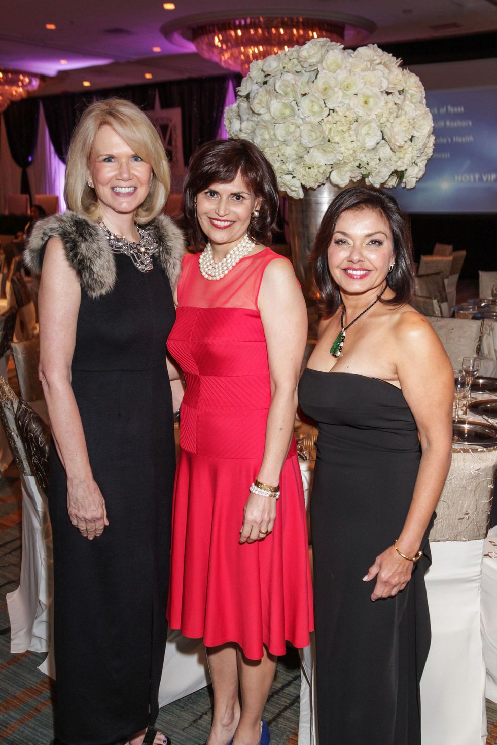 Suzan Deison, from left, Denise Castillo-Rhodes and Samina Farid at the Women's Chamber of Commerce Hall of Fame Gala December 2014