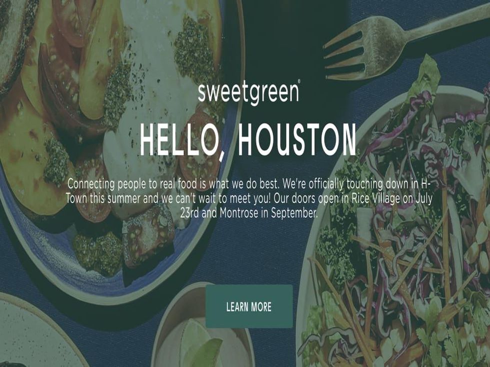 Sweetgreen opening date screen capture