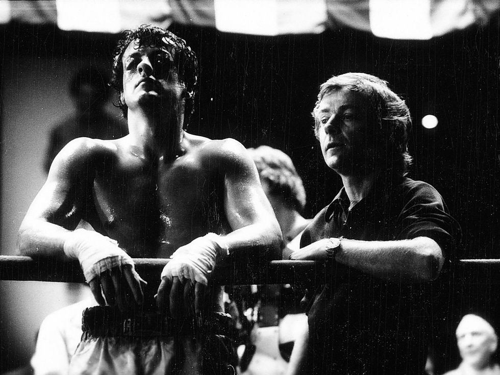 Sylvester Stallone and John G. Avildsen in Rocky