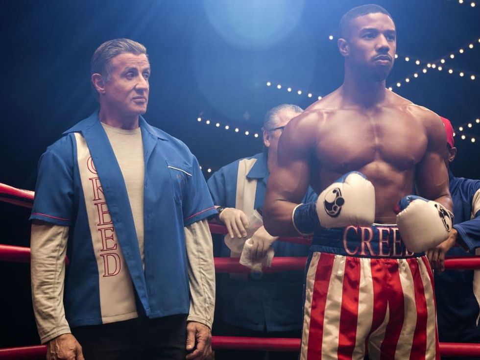 Sylvester Stallone and Michael B. Jordan in Creed II