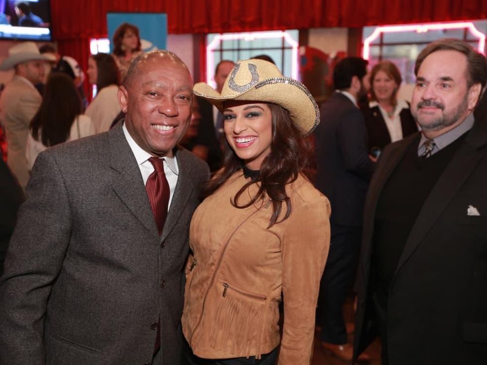 Sylvester Turner, Charisma Glassman at Mayor's Rodeo Kickoff Breakfast