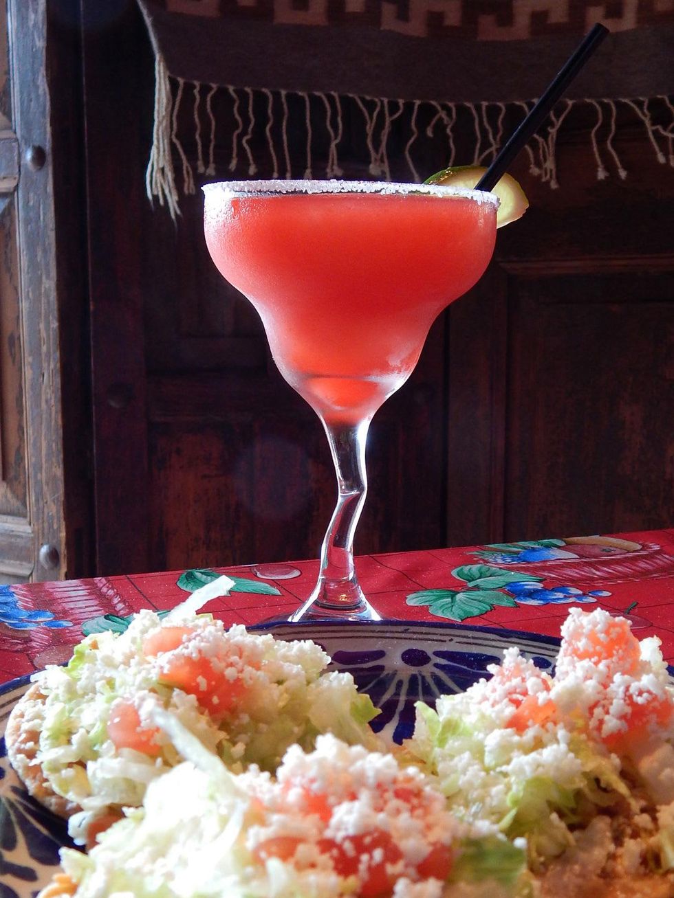 Sylvia's Enchilada Kitchen margarita with food